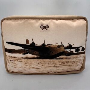 Anya Hindmarch x British Airways Airplane Print Canvas Pouch Rare Travel Collab